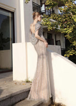 Sparkle Chique Maxi Gown in Silver (S)