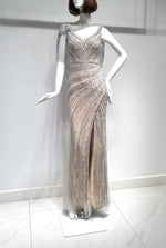 Sparkle Chique Maxi Gown in Silver (S)